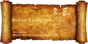 Kuris Eliána névjegykártya